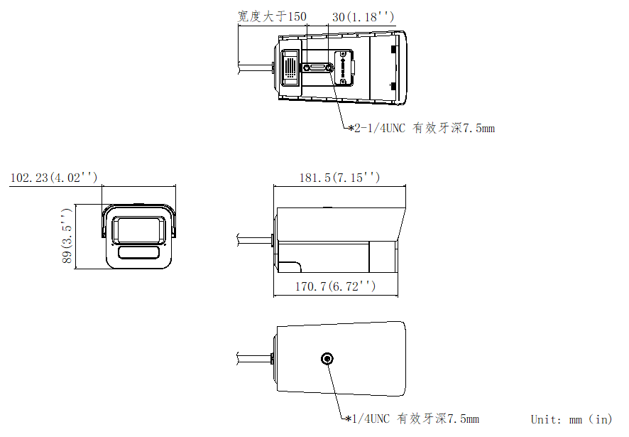 DS-2CD5A45EFWDV3-IZ(S)產(chǎn)品尺寸