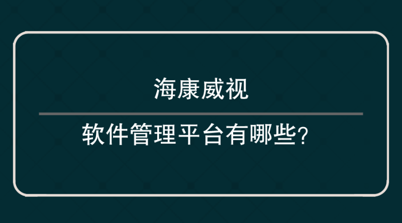 海康威視軟件管理平臺(tái)